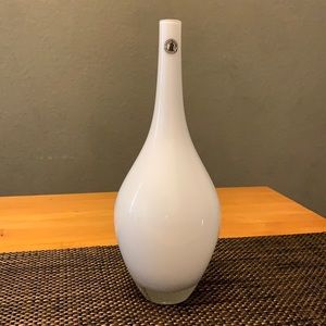 IKEA Salong Cased Glass Vase - White w/ Clear Base